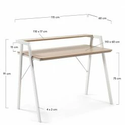 115x91x60 Skandi Schreibtisch Mit Aufsatz - Shining -Tulcea Shop 115x91x60 skandi schreibtisch mit aufsatz in weiss eiche grau shining 02