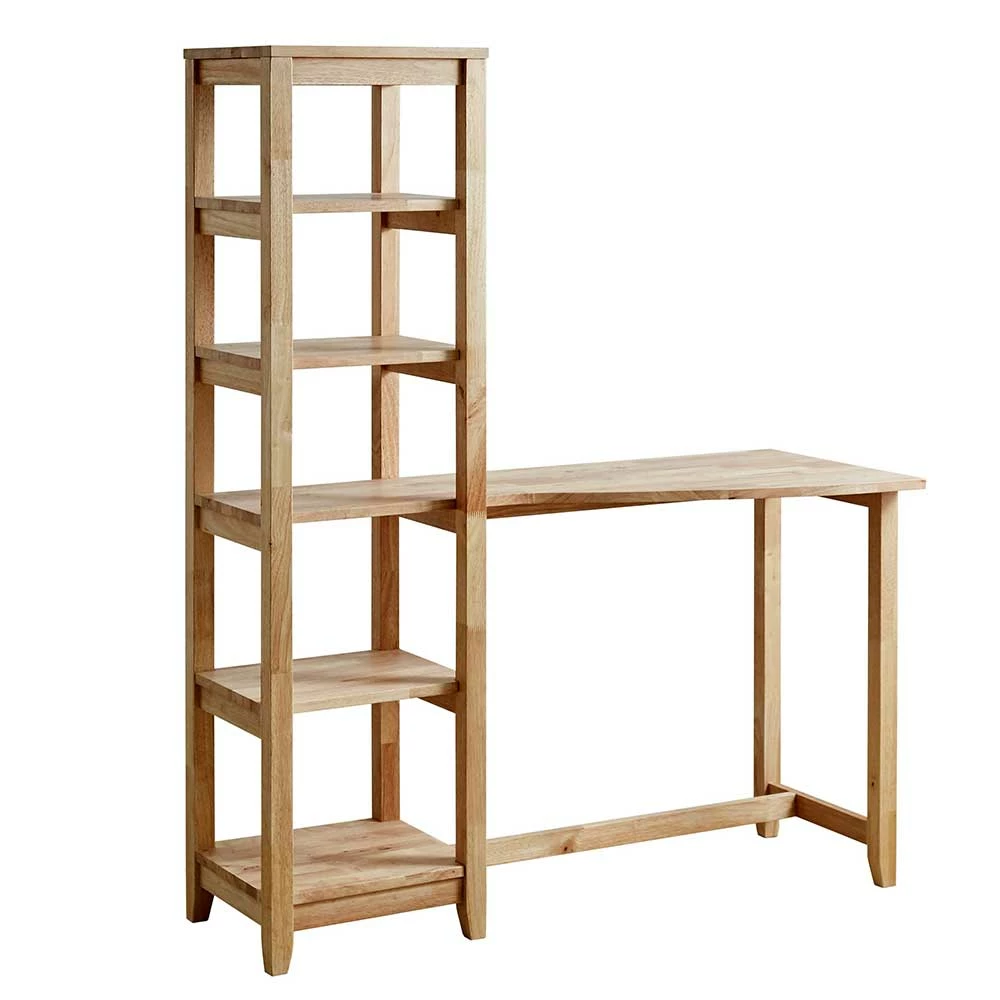 120x150x48 Schreibtisch mit hohem Seitenregal - Rios 120x150x48 Schreibtisch Mit Hohem Seitenregal - Rios -Tulcea Shop 120x150x48 schreibtisch mit hohem seitenregal aus gummibaum in natur rios f