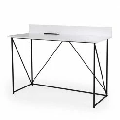 120x48 Schreibtisch In Weiß & Schwarz - Rumanz 10 120x48 Schreibtisch In Weiß & Schwarz - Rumanz -Tulcea Shop 120x48 schreibtisch in weiss schwarz mit buegelgestell rumanz 02