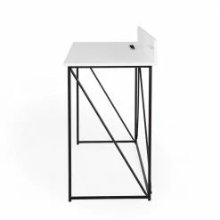 120x48 Schreibtisch In Weiß & Schwarz - Rumanz 11 120x48 Schreibtisch In Weiß & Schwarz - Rumanz -Tulcea Shop 120x48 schreibtisch in weiss schwarz mit buegelgestell rumanz 03