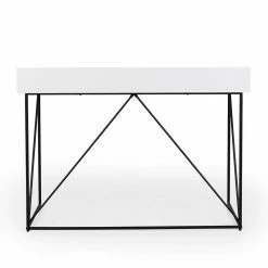 120x48 Schreibtisch In Weiß & Schwarz - Rumanz 12 120x48 Schreibtisch In Weiß & Schwarz - Rumanz -Tulcea Shop 120x48 schreibtisch in weiss schwarz mit buegelgestell rumanz 04