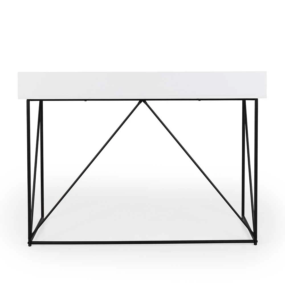 120x48 Schreibtisch In Weiß & Schwarz - Rumanz 7 120x48 Schreibtisch In Weiß & Schwarz - Rumanz – Bild 5
