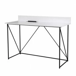 120x48 Schreibtisch In Weiß & Schwarz - Rumanz