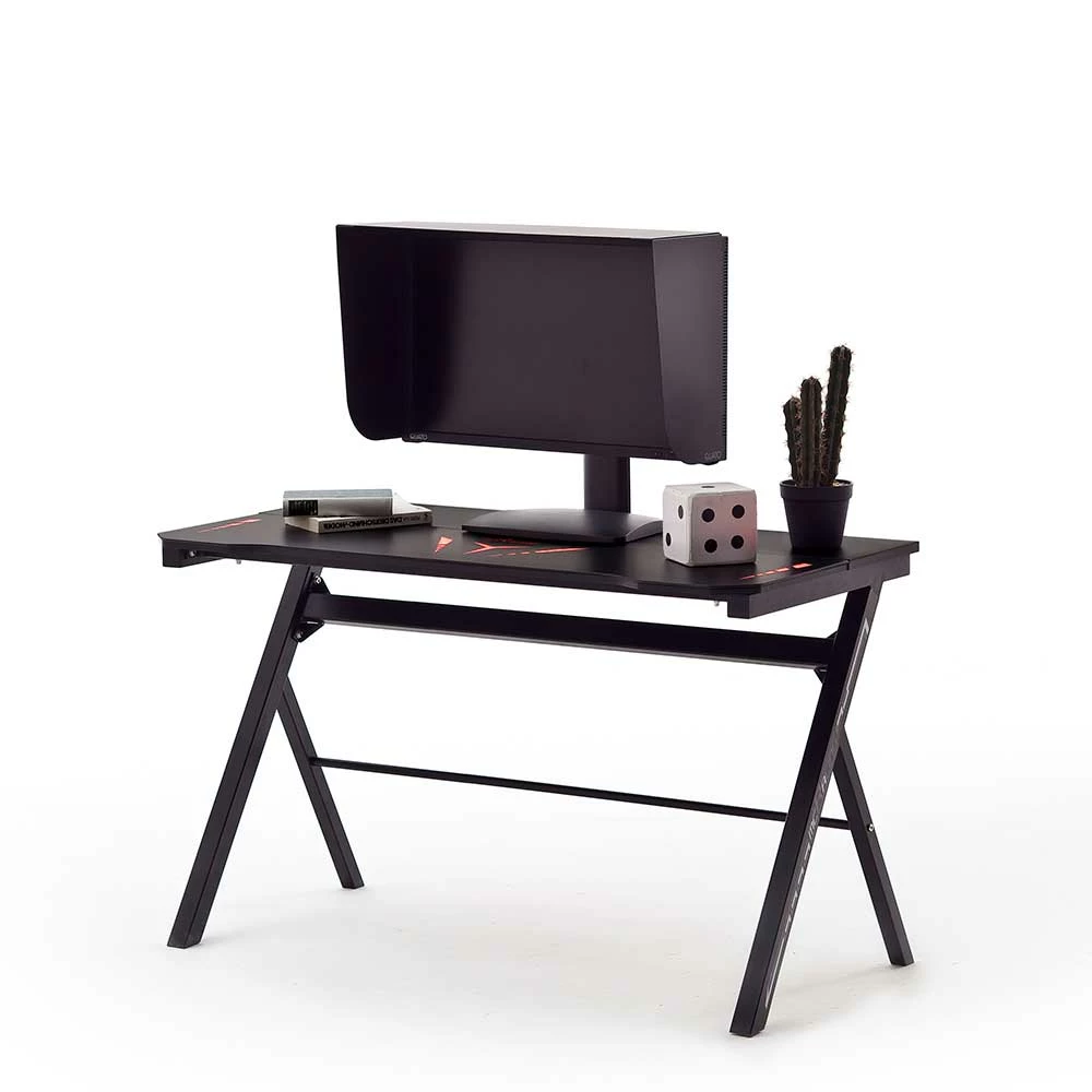 120x60 Design Schreibtisch Mit Glas & LED Licht - Deynara 5 120x60 Design Schreibtisch Mit Glas & LED Licht - Deynara – Bild 4