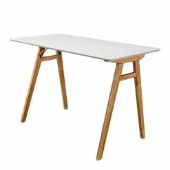 120x60 Schreibtisch In Weiß & Natur - Cora