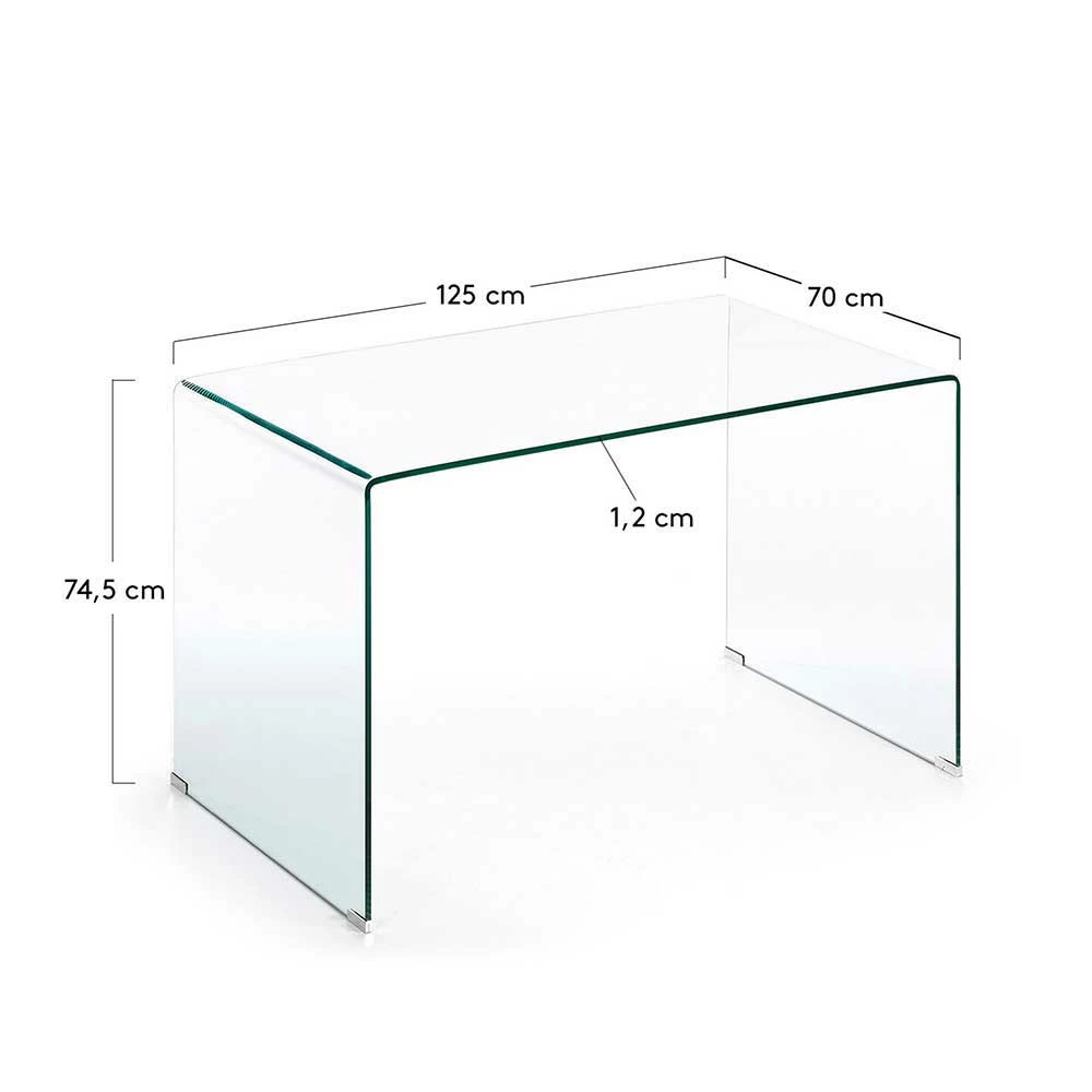 125x70 Cm Design Schreibtisch Aus Glas - Fire 7 125x70 Cm Design Schreibtisch Aus Glas - Fire – Bild 5