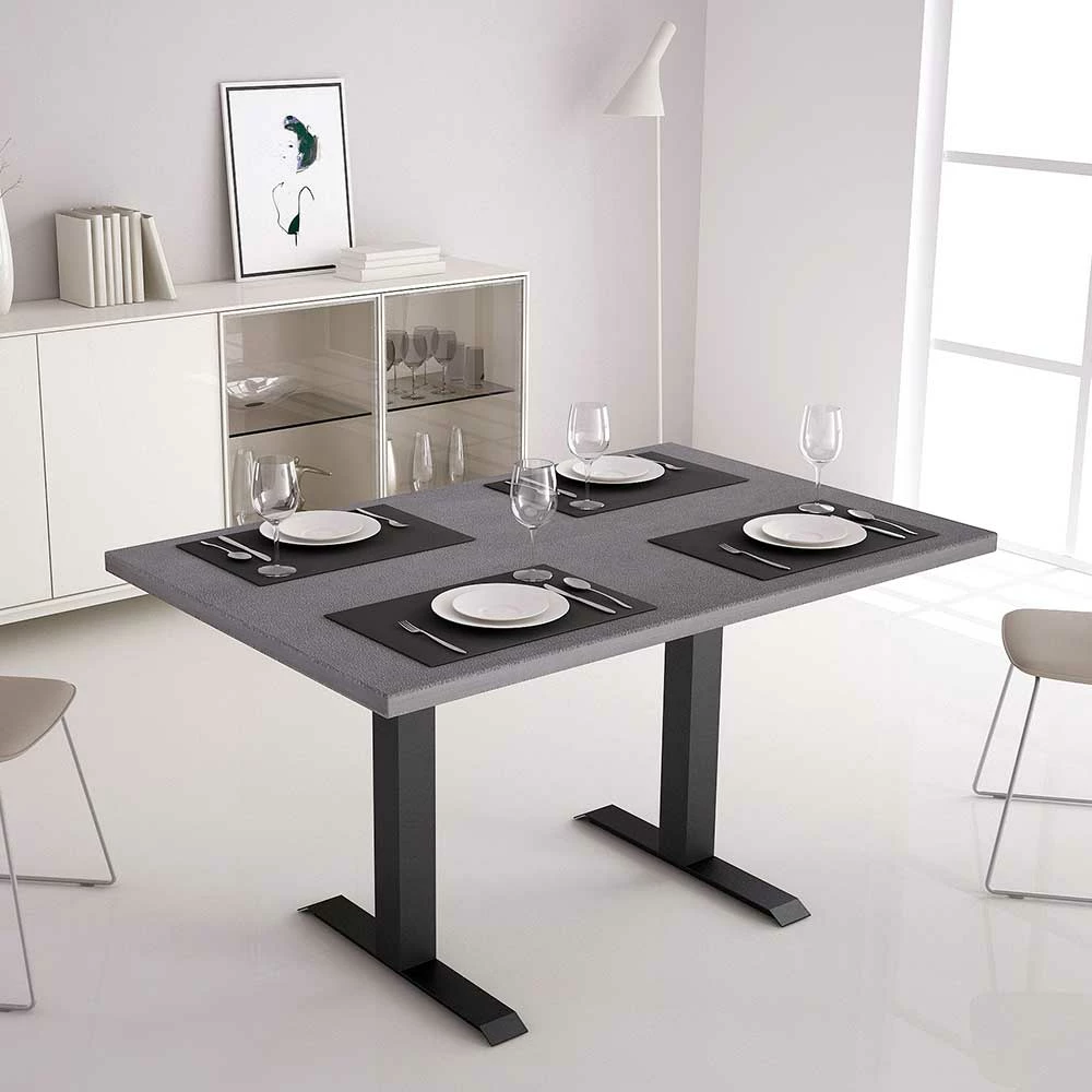 140x90 Moderner Tisch in Betonoptik & Schwarz - Rocca 140x90 Moderner Tisch In Betonoptik & Schwarz - Rocca -Tulcea Shop 140x90 moderner tisch in betonoptik schwarz durch koerperdruck verstellbar rocca 01