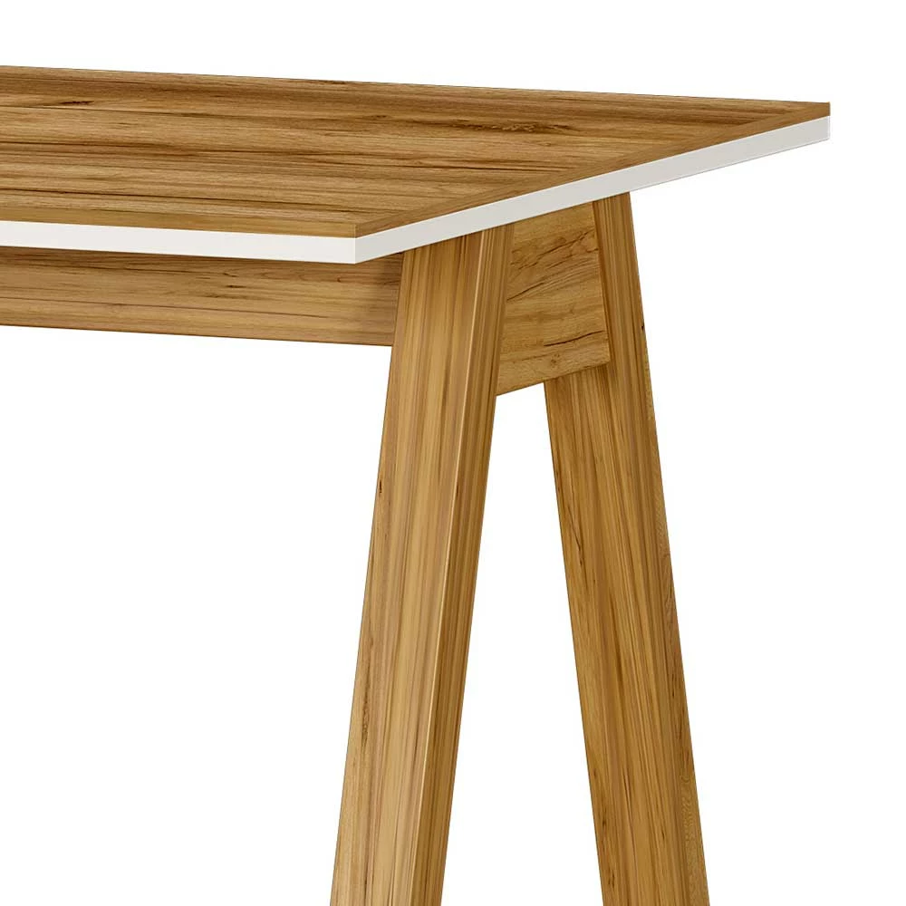 160x80 Schreibtisch In Wildeiche Mit Weiß - Esinan 5 160x80 Schreibtisch In Wildeiche Mit Weiß - Esinan – Bild 3