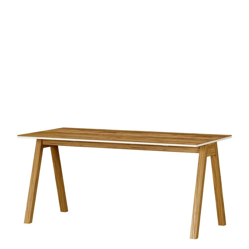 160x80 Schreibtisch In Wildeiche Mit Weiß - Esinan 3 160x80 Schreibtisch In Wildeiche Mit Weiß - Esinan