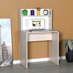 72x119x52 Cm Kleiner Schreibtisch In Eiche Hell - Sharkas -Tulcea Shop 72x119x52 cm kleiner schreibtisch in eiche hell und weiss mit aufsatz sharkas 02