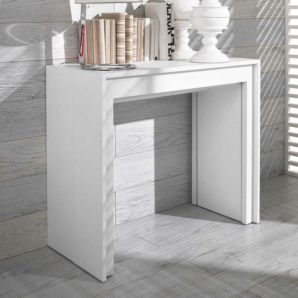 Ausziehbarer Schreibtisch Piezara in Weiß Ausziehbarer Schreibtisch Piezara In Weiß -Tulcea Shop ausziehbarer schreibtisch weiss modern piezara 01