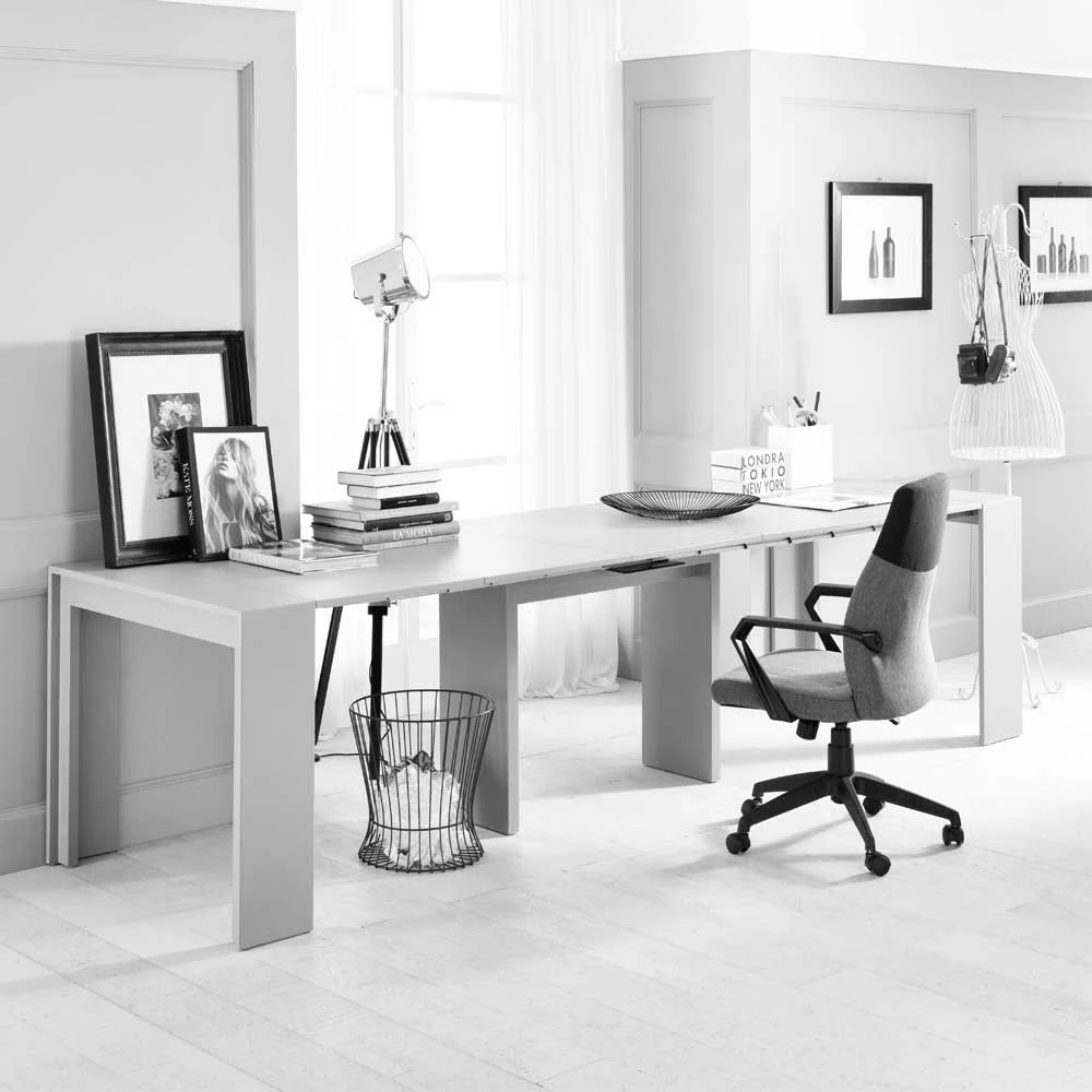 Ausziehbarer Schreibtisch Piezara in Weiß Ausziehbarer Schreibtisch Piezara In Weiß -Tulcea Shop ausziehbarer schreibtisch weiss modern piezara 05
