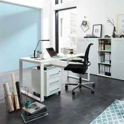 Büro Arbeitstisch In Weiß Mit Glas - Fidania 9 Büro Arbeitstisch In Weiß Mit Glas - Fidania -Tulcea Shop buero arbeitstisch in weiss mit glas metall buegelgestell 160x80 fidania 02