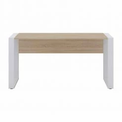 Büro Schreibtisch In Holz Optik - Pragusa -Tulcea Shop buero schreibtisch in holz optik sonoma eiche metall weiss pragusa 02