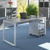 Büro Schreibtisch & Rollcontainer Set - Tederana -Tulcea Shop buero schreibtisch rollcontainer set in weiss grau tederana 01