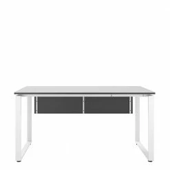 Büroschreibtisch Mit Glasplatte - Nisrean -Tulcea Shop bueroschreibtisch mit glasplatte in weiss anthrazit nisrean 02