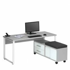 Bürotisch & Großer Rollcontainer Modern - Tederana (zweiteilig)