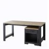 Bürotisch & Rollcontainer Kombi - Joe (zweiteilig) 2 Bürotisch & Rollcontainer Kombi - Joe (zweiteilig) -Tulcea Shop buerotisch rollcontainer kombi in grau eiche landhaus joe f
