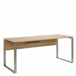 Computertisch In Eiche & Nickel - Betria 10 Computertisch In Eiche & Nickel - Betria -Tulcea Shop computertisch in eiche nickel mit buegelgestell modern betria 02
