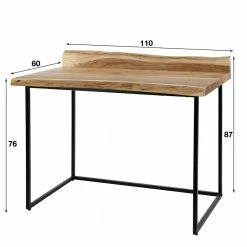 Design Schreibtisch Mit Naturkanten Aus Akazie - Ilmany -Tulcea Shop design schreibtisch mit naturkanten aus akazie und buegelgestell in schwarz ilmany 04