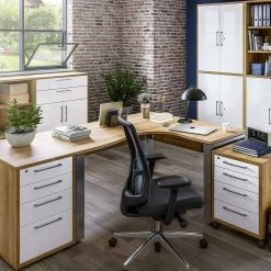 Eckbürotisch In Eiche Dekor - Hatlantico -Tulcea Shop eckbuerotisch in eiche dekor und alufarben made in germany hatlantico 05