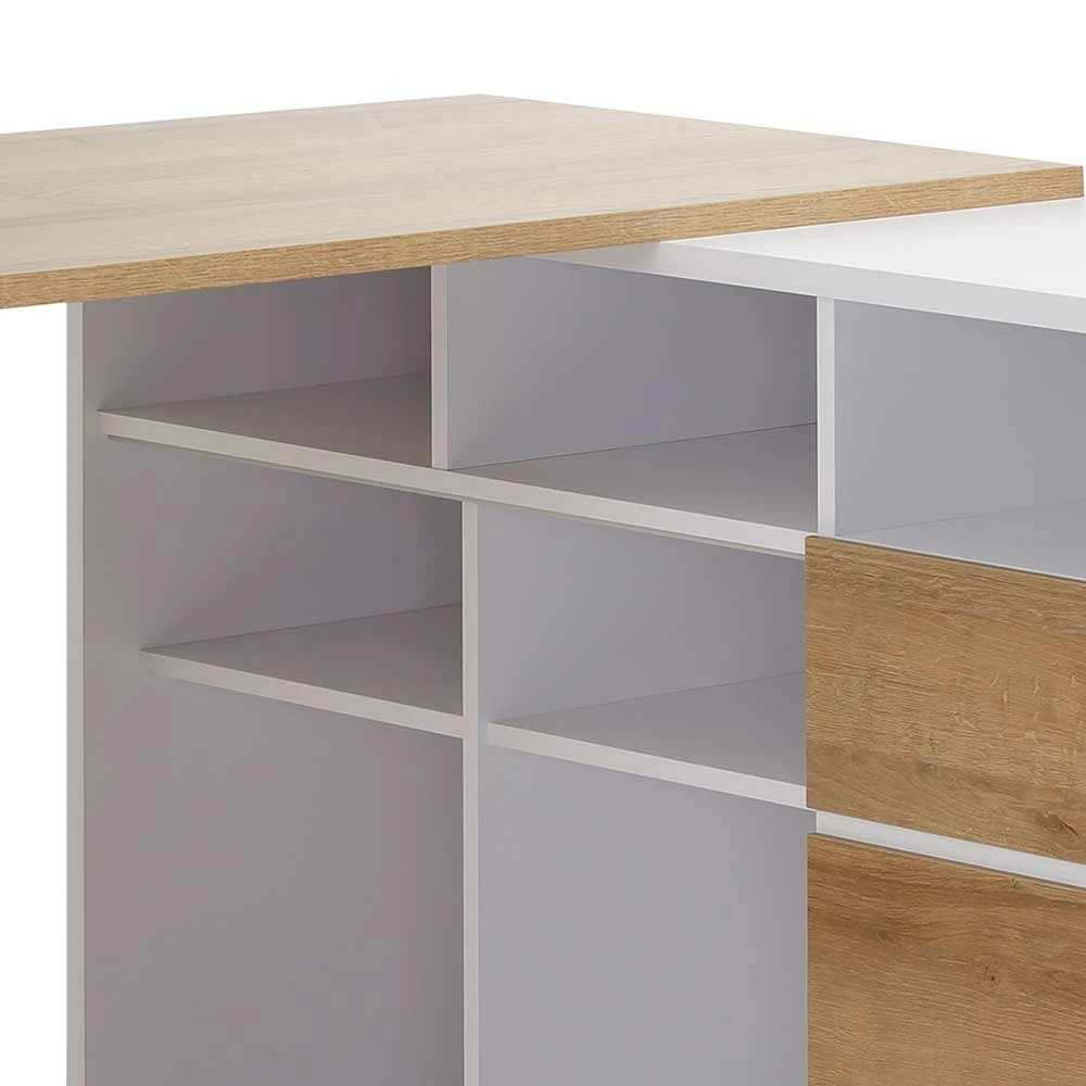 Eckchreibtisch Mit Stauraum Regal 147x77x140 - Nanella 8 Eckchreibtisch Mit Stauraum Regal 147x77x140 - Nanella – Bild 6