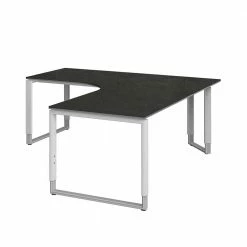 Eckschreibtisch Gropada In Grau Silber