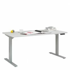 Elektrisch Verstellbarer Bürotisch In Hellgrau - Madalas