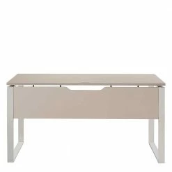 Großer Schreibtisch Mit Bügelgestell - Vidrina -Tulcea Shop grosser schreibtisch mit buegelgestell aus stahl in chrom platte in beige vidrina 02