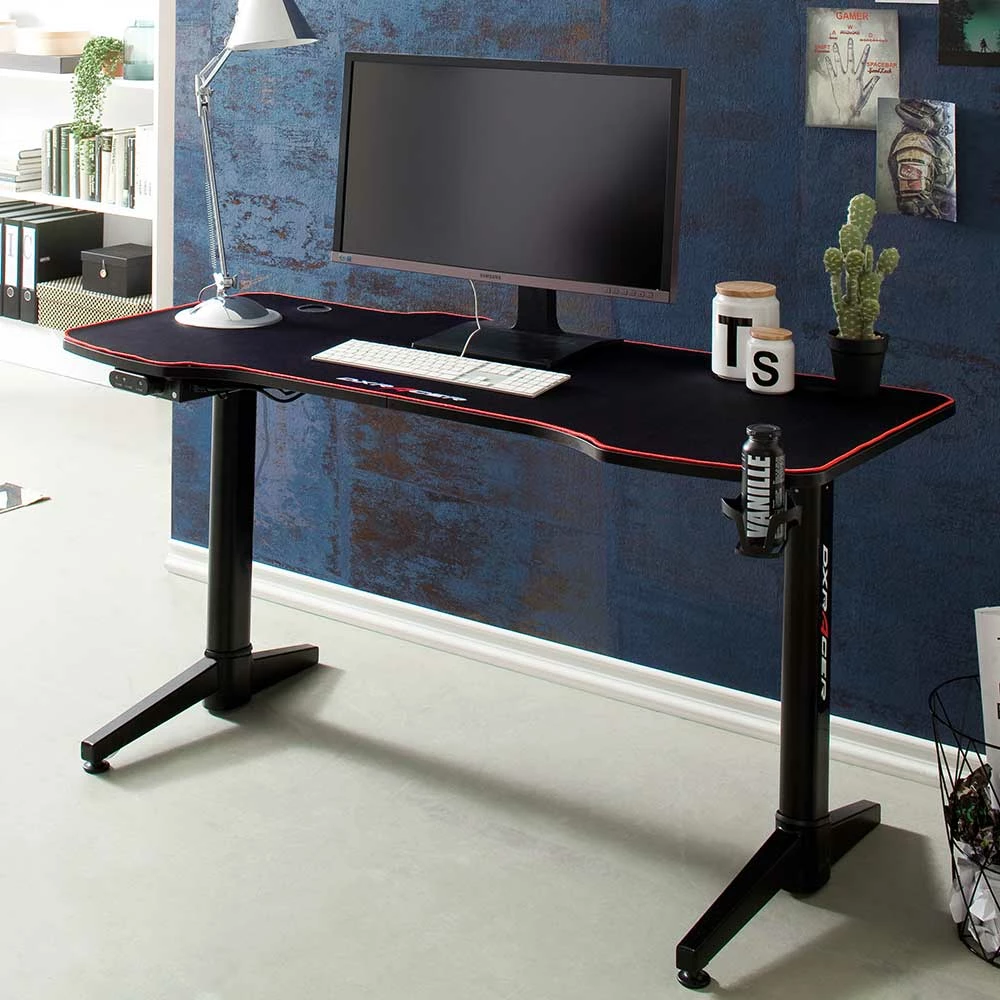 Höhenverstellbarer Gaming PC Tisch In Schwarz - Pelevas 4 Höhenverstellbarer Gaming PC Tisch In Schwarz - Pelevas – Bild 2