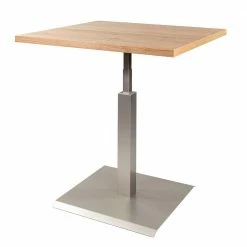 Höhenverstellbarer Küchentisch Auf Säulengestell - Stacie -Tulcea Shop hoehenverstellbarer kuechentisch auf saeulengestell in silber wildeiche dekor stacie 04