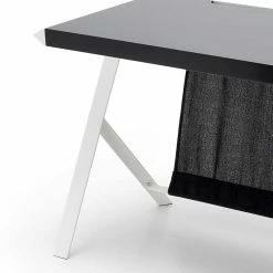 Kompakter Schreibtisch In Schwarz Und Weiß - Tulcea 8 Kompakter Schreibtisch In Schwarz Und Weiß - Tulcea -Tulcea Shop kompakter schreibtisch in schwarz und weiss mit kabeldurchlass tulcea 02
