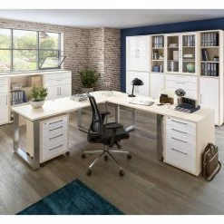 Office Einrichtung In Weiß Hochglanz - Sojette (dreiteilig)
