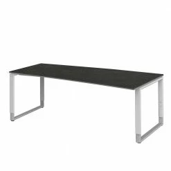 Office Schreibtisch Gropada In Grau Silber