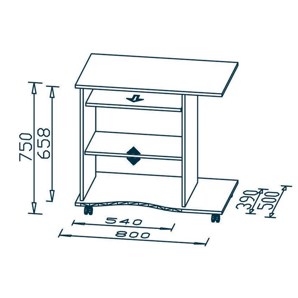 Rollbarer PC-Tisch Junction In Beton Optik 6 Rollbarer PC-Tisch Junction In Beton Optik – Bild 4