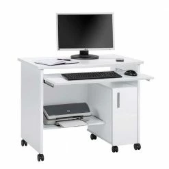 Alternative view of Rollbarer PC Tisch Rusula In Weiß
