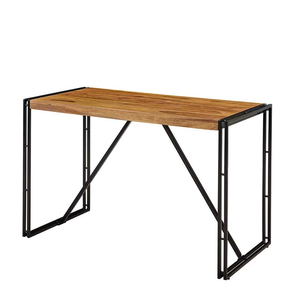 Schreibtisch aus Sheesham massiv - Elmin Schreibtisch Aus Sheesham Massiv - Elmin -Tulcea Shop schreibtisch aus sheesham massiv mit buegelgestell schwarz elmin f