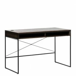 Schreibtisch Mit 2 Staufächern In Wildeiche Dunkel - Dalavera