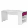 Schreibtisch Mit Anbauregal Calaas In Weiß Mit Pink -Tulcea Shop schreibtisch mit anbauregal weiss mit pink stauraum klappe im regal calaas f