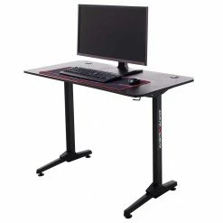 Schwarzer PC Schreibtisch Mit Kabeldurchlass - Limon