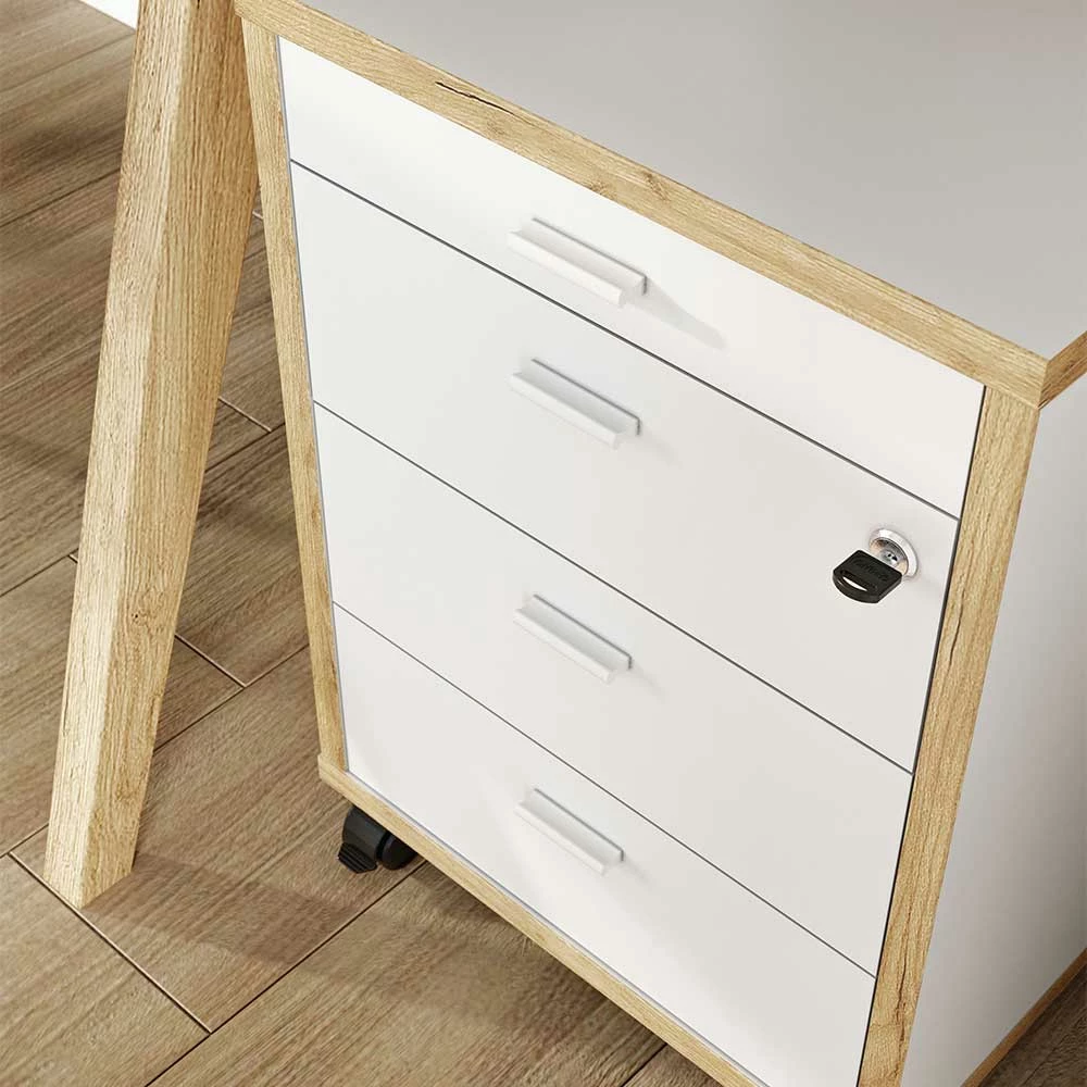 Skandi Schreibtisch Mit Rollcontainer - Pronada (zweiteilig) 8 Skandi Schreibtisch Mit Rollcontainer - Pronada (zweiteilig) – Bild 6