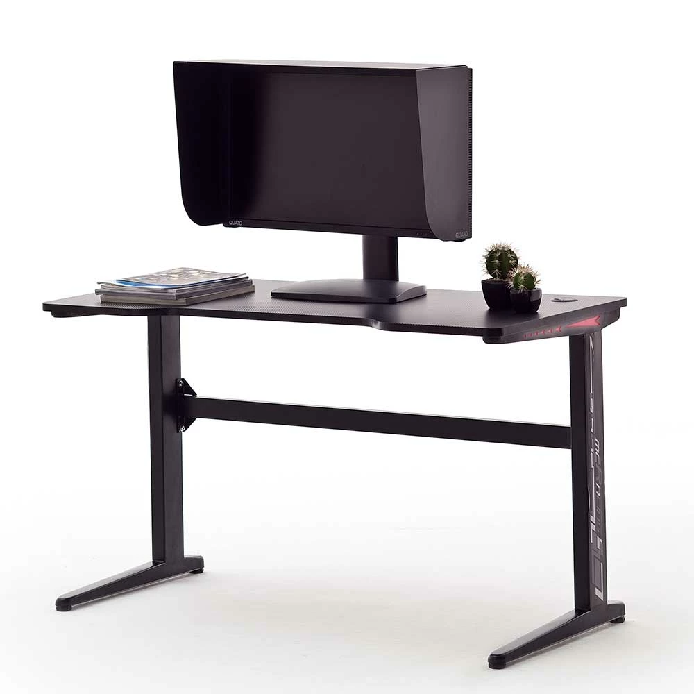 Stylischer Tisch Für Gaming PC In Schwarz - Abla 4 Stylischer Tisch Für Gaming PC In Schwarz - Abla – Bild 2