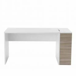Weißer Schreibtisch Enrys Mit Holzdekor Und Petrol 10 Weißer Schreibtisch Enrys Mit Holzdekor Und Petrol -Tulcea Shop weisser schreibtisch holzdekor und petrol seitenregal inklusive enrys 02