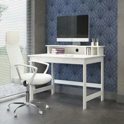 Weißer Schreibtisch Mit Aufsatz & Truhe - Stanford 10 Weißer Schreibtisch Mit Aufsatz & Truhe - Stanford -Tulcea Shop weisser schreibtisch mit aufsatz truhe aus kiefer mdf lackiert stanford 02