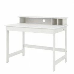 Weißer Schreibtisch Mit Aufsatz & Truhe - Stanford