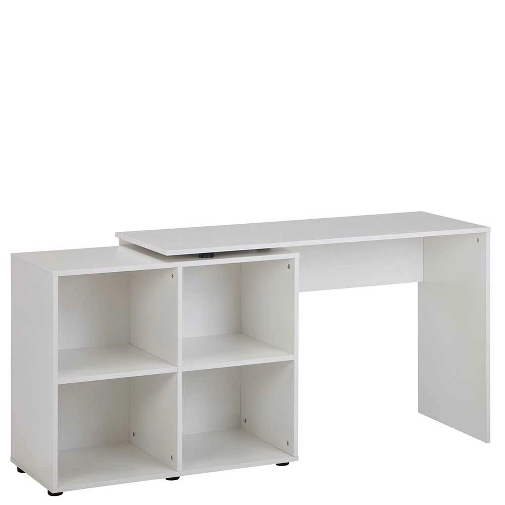 Weißer Schreibtisch Mit Regal An Der Seite - Registria 8 Weißer Schreibtisch Mit Regal An Der Seite - Registria – Bild 6