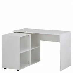 Weißer Schreibtisch Mit Regal An Der Seite - Registria