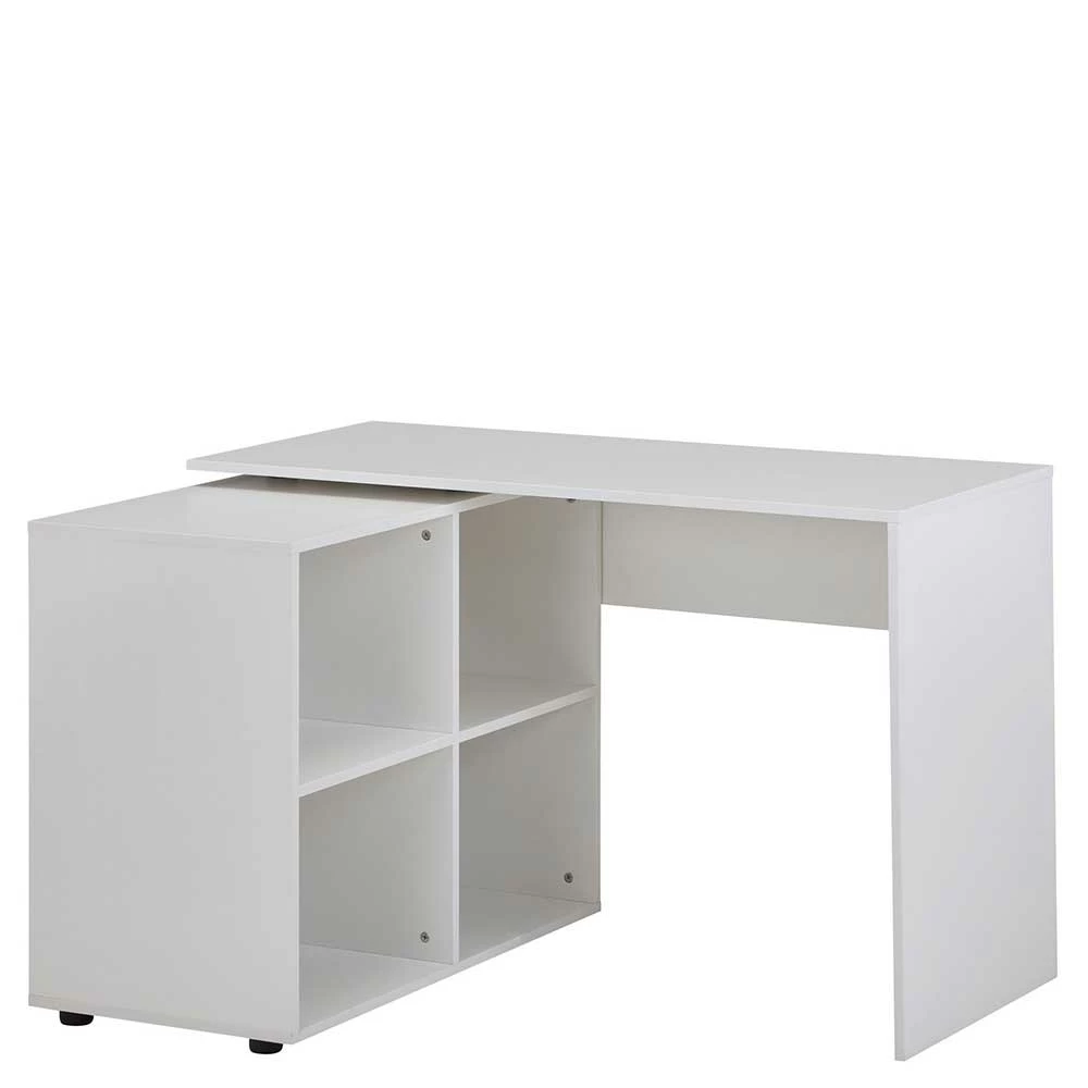 Weißer Schreibtisch Mit Regal An Der Seite - Registria 3 Weißer Schreibtisch Mit Regal An Der Seite - Registria