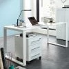Weißes Büromöbel Set Mit Schreibtisch - Fidania (zweiteilig) -Tulcea Shop weisses bueromoebel set mit schreibtisch rollcontainer fidania 01
