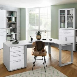 Tulcea Shop 23 Winkel-Schreibtisch & Anstellcontainer - Emeziano (zweiteilig)